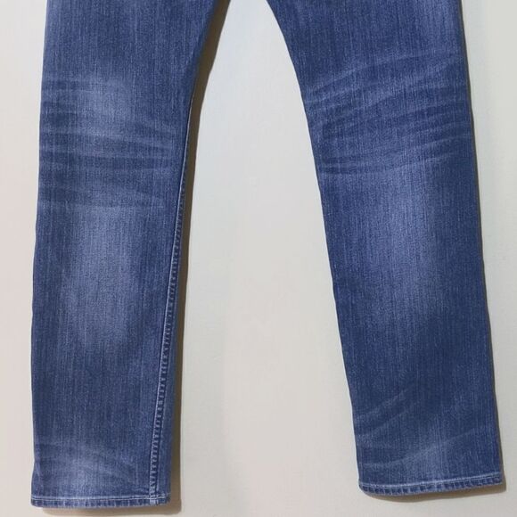 All Saints Reed Straight Leg Jeans Mens Size 32 Distressed Button Fly - Picture 11 of 13